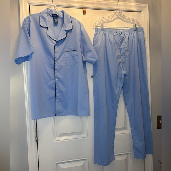 Towncraft Light Blue Mens Pajama Set Comfortable Lounge Wear Size Large - Picture 1 of 3